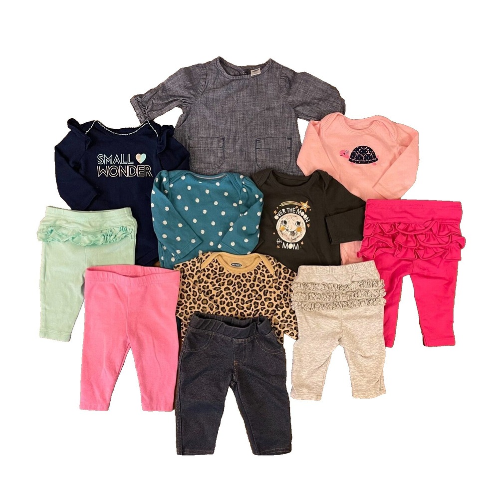 Baby Girl 0/3 Months Mix Match Pants Shirts Bodysuits Outfits Clothes Bundle Lot